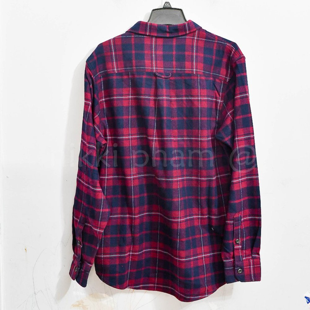 NWT  ORVIS Heavy Weight Flannel Men's  Hand Pockets Long Sleeve in Red - Picture 4 of 5